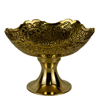 پیاله پایه دار لب قلعه برنجی برنزی 4 اینچ